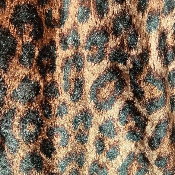 Stretch velour leopard print tank dress / nightgown animal print - Picture 4 of 5